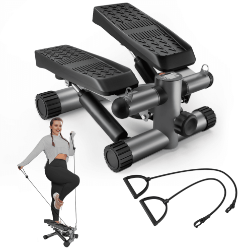 Steppers for Exercise, Stair Stepper with Resistance Bands, Mini Stepper with 330LBS Loading Capacity, Hydraulic Fitness Stepper with LCD Monitor Steppers for Exercise, Stair Stepper with Resistance Bands, Mini Stepper with 330LBS Loading Capacity, Hydraulic Fitness Stepper with LCD Monitor