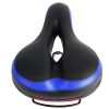 Bike Seat Water-Resistant Comfortable Bicycle Padded Saddle Wear Resistant Hollow Leather  
Seat Cushion w/ Dual Springs Reflective Strip for Mountai