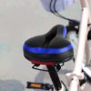 Bike Seat Water-Resistant Comfortable Bicycle Padded Saddle Wear Resistant Hollow Leather  
Seat Cushion w/ Dual Springs Reflective Strip for Mountai