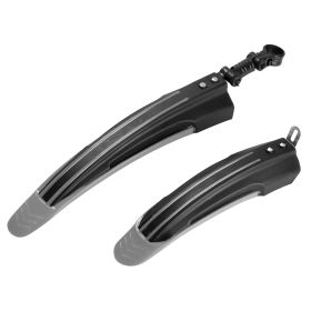 Bicycle Fender Set Adjustable Front Rear Mud Guard Mountain Bike Mudguards Splashboard Fit for 24\'\'-26\'\' Bikes (Option: Gray)