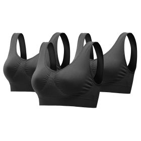 3 Pack Sport Bras For Women Seamless Wire-free Bra Light Support Tank Tops For Fitness Workout Sports Yoga Sleep Wearing (Option: M)
