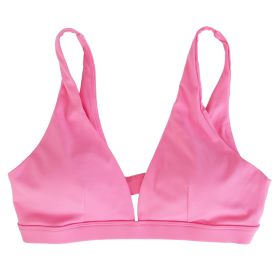 Women Deep V-Neck Sports Bras U-Shaped Back Sport Bras Padded Strappy Crop Open Back Low Impact Bras Sexy Fitness Tank Tops with Removable Pads for Gy (Option: Red_M)