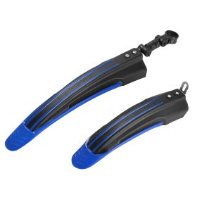 Bicycle Fender Set Adjustable Front Rear Mud Guard Mountain Bike Mudguards Splashboard Fit for 24\'\'-26\'\' Bikes (Option: Blue)