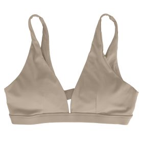 Women Deep V-Neck Sports Bras U-Shaped Back Sport Bras Padded Strappy Crop Open Back Low Impact Bras Sexy Fitness Tank Tops with Removable Pads for Gy (Option: White_L)