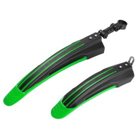 Bicycle Fender Set Adjustable Front Rear Mud Guard Mountain Bike Mudguards Splashboard Fit for 24\'\'-26\'\' Bikes (Option: Green)