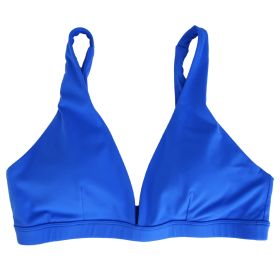 Women Deep V-Neck Sports Bras U-Shaped Back Sport Bras Padded Strappy Crop Open Back Low Impact Bras Sexy Fitness Tank Tops with Removable Pads for Gy (Option: Blue_L)