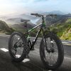 S26109 26 Inch Fat Tire Bike Adult/Youth Full Shimano 21 Speed Mountain Bike, Dual Disc Brake, High-Carbon Steel Frame, Front Suspension